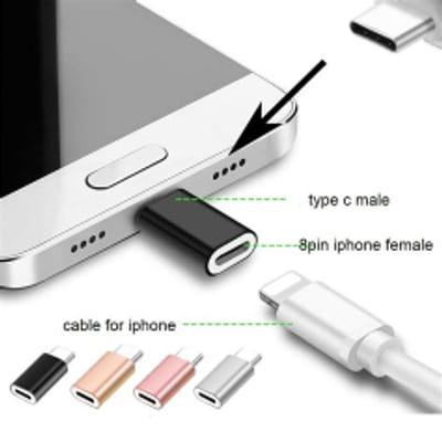 Newly 30W USB-C Female to Lightning Cable Adapter, Type-C to 8 Pin Male PD Fast Charging Converter Cord Data Sync Connector for 13 12 11 AirPods iOS
