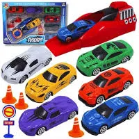 Branded Rapd Launcher Play Set Toy wth 7 De Cast Metal Stunt Car and Master Racers Sports