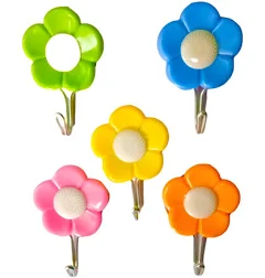 Flower Shape Wall Hooks 6 Pc
