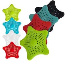 Pack Of 4 Slcone Star Shaped Snk Flter Bathroom Har Catcher Dran Straners for Basn (Mult)